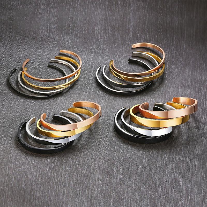 Classic Openning Bangles Bracelet for Women Men,Stainless Steel Cuff Bracelet,High Polished Bangles Gift