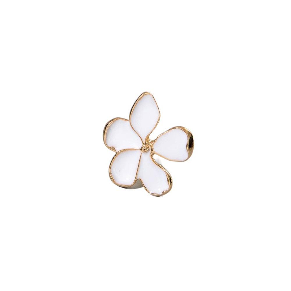 Dripping Oil Enamel Finger Ring Camellia Flower French Irregular Ring Creative Flower Ring Gift