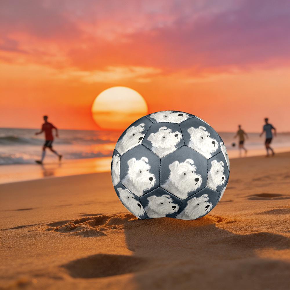 1pc Miniature Schnauzer Portrait Theme Soccer Ball Football, Size 5, Lightweight PVC, Outdoor Training Soccer Ball,Gift C65139