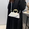Personalized Fashion Irregular Oblique Cover Crocodile Pattern 2025 Foreign Style Design Hard Handle Portable Shoulder Crossbody Small Square Bag Woma