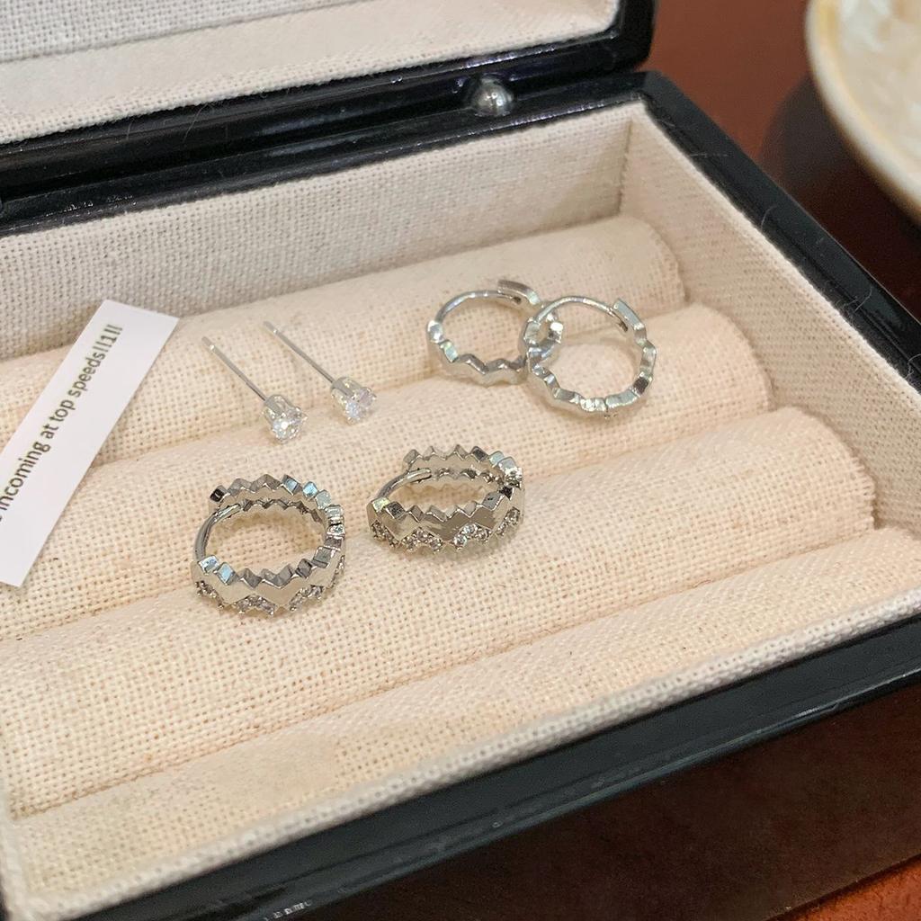 6Pcs/Set Metal Circle Drop Small Earrings For Women Trend Pendant Piercing Earrings Daily Light Luxury Jewelry Gifts