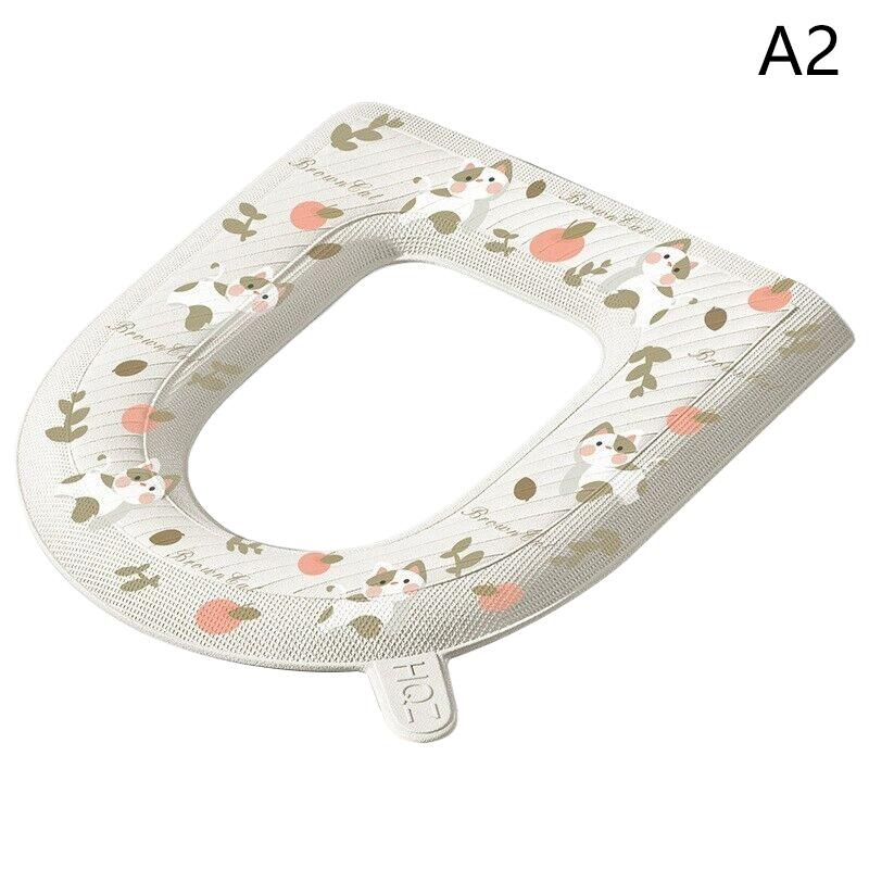 Washable Sticker Foam Toilet Cover Waterproof Bathroom Toilet Seat Reusable Silicone Four Seasons Household Toilet Accessories
