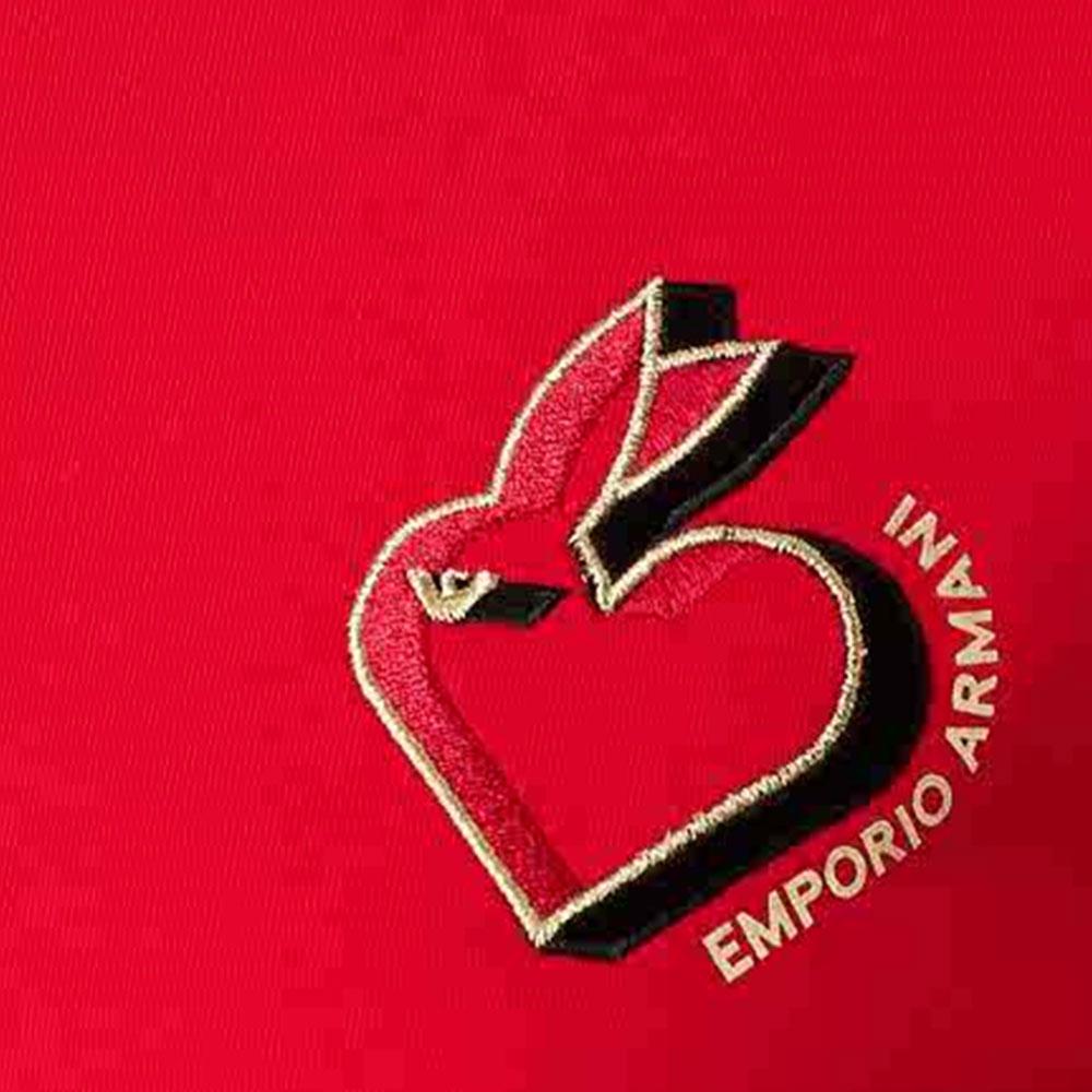 Emporio Armani SS23 Year Of The Rabbit Limited Edition Letter Rabbit Embroidered Crew Neck Sweatshirt Women Sweatshirt China-Red 3R2M6I-1JHSZ-0334
