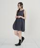 Ouas Balloon Check Dress (Navy)