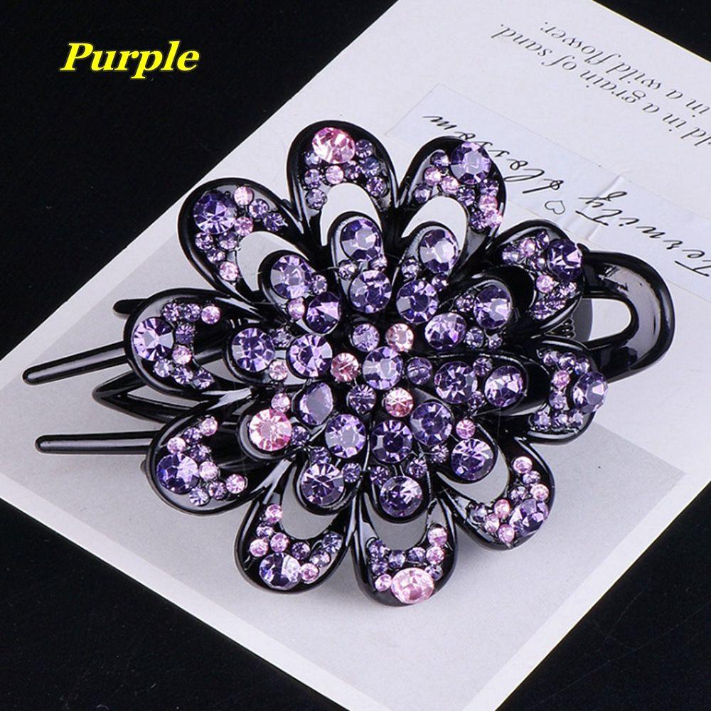 Accessories Durable Flexible Dovetail Duckbill Pins Hairpins Rhinestone Hair Clip Crystal Flower