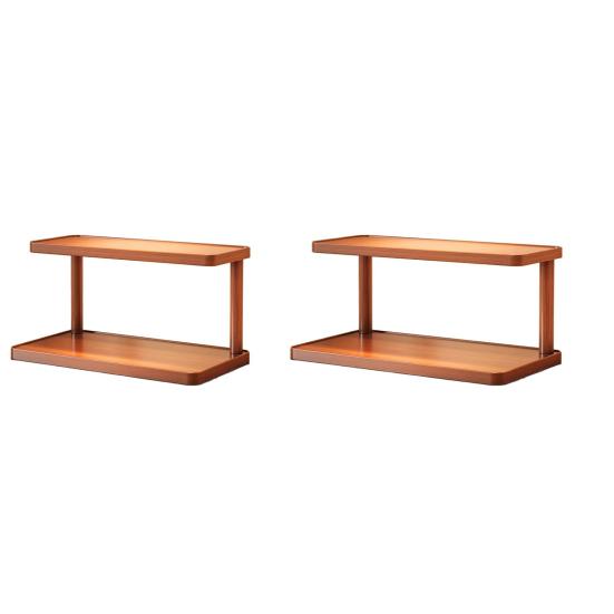 Desktop Storage Rack Durable Construction Strong Load-bearing Multipurpose Wood Tabletop Stand Storage