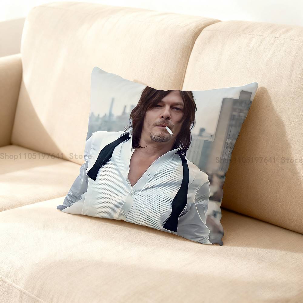 Norman Reedus W-Walking D-Dead Amerikansk Kändis Merchandise AllMatch Tryckt Kuddfodral Soffa Bil Rumsinredning Skydd