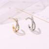 Female Girls Temperament Geometric Non Pierced Ear Cuff Cross Clip Earrings Crystal Ear Clips Women