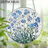 Acrylic Forget-Me-Not Flower Suncatcher Stained Glass Effect Window Hanging Ornament Flower Lover Gifts