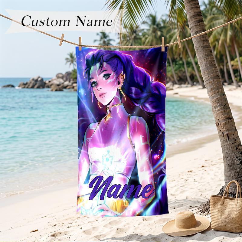 Rumi Custom Name Printed Beach Towel Personalized Soft Towel For Swimming Beach Travel