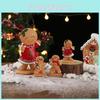 Christmas Gingerbread Man Figure Resin Cartoon Festive Decor For Holiday Celebration