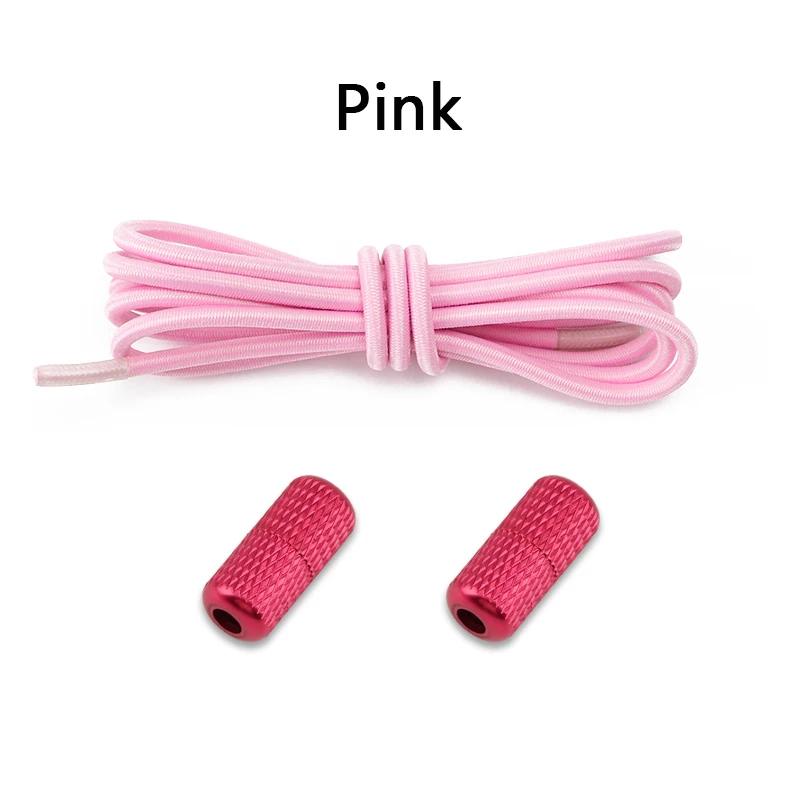 Stap op Schoenveters Elastische Metalen Capsules Lock Geen Strik Schoenveters Voor Sneakers Kinderen Volwassenen Snel Lui Schoenveters Elastiek 1 Paar