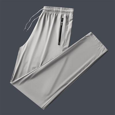 Men's Summer Quick Drying Breathable Pants, Straight Leg Sports and Casual Pants, Plus Size Ankle Binding