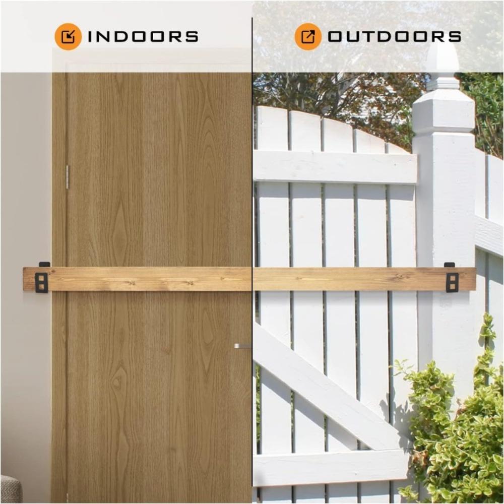 4PCS Heavy Duty Door Barrier Bracket, Open Rod Support, Reinforced Door Lock Bracket, Fit for 2x4 Wood Boards, Screws Not Included