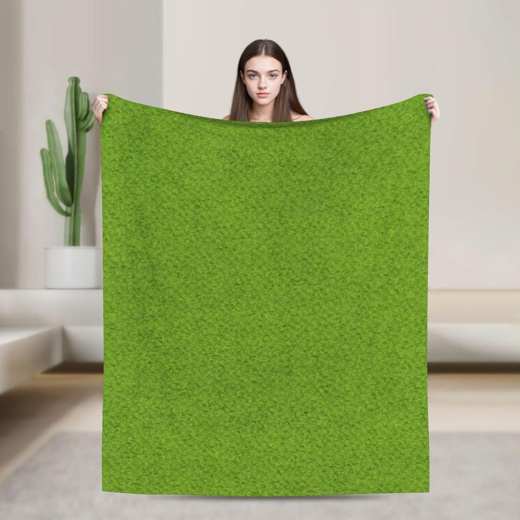 Grass Battlemat Grassland Land Greenery Blanket  Warm Soft Novelty Plush Throw Blanket For Couch Flannel Bedspread Bed Cover