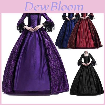 Elegant Renaissance Gothic Womens Victorian Maxi Dress Perfect For Cosplay