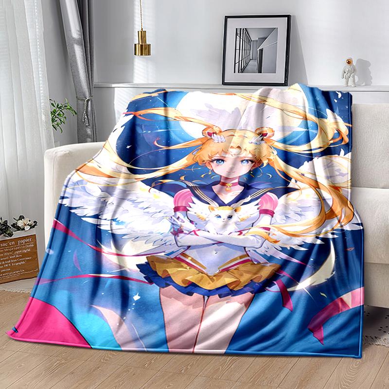 1 Stück Decke Sailor Moon1 Druckdesign, Leichte Decke für Sofa, Bett - Weich & Warm, Geschenk für alle Jahreszeiten wie Weihnachten, Halloween