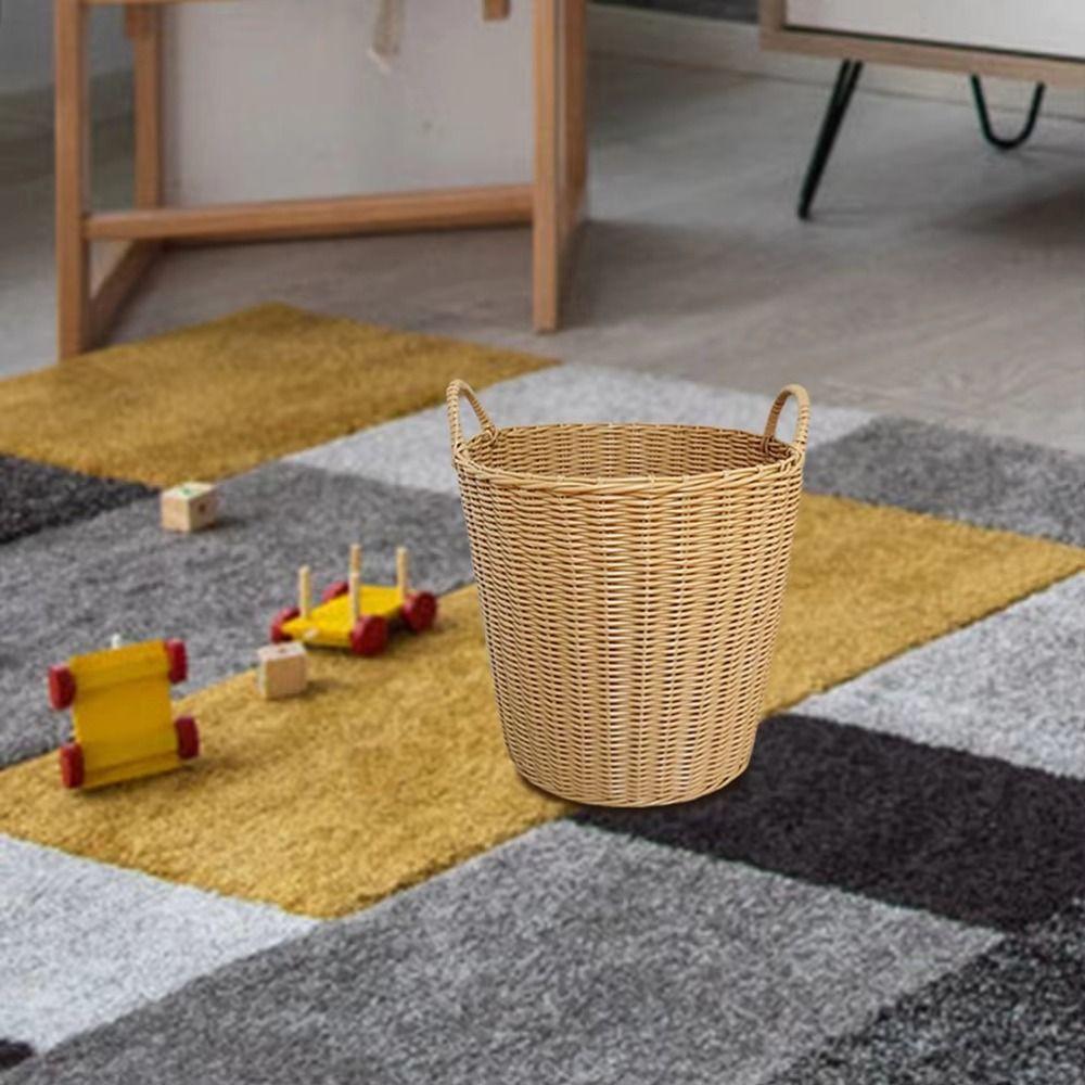 Woven Laundry Basket Foldable Wicker Baskets Durable Toys Storage Basket