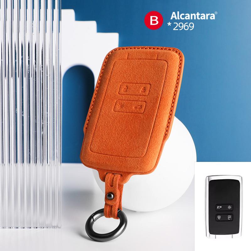 Interior Mouldings Alcantara For Renault Dacia Koleos Captur Megane Clio Scenic Talisman Arkana Sandero Car Key Case Accessories