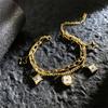 Kleurvast Titanium Staal Klavertje Vier Armband Mode Eenvoudig Lichte Luxe Klavertje Vier Dames Armband
