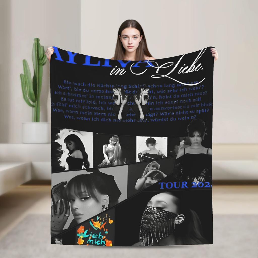 Ayliva Singer Tour 2025 Plush Blankets Boy Girl Flannel Bedding Throws For Home Decor Soft Warm Design Quality Bedspread Gift