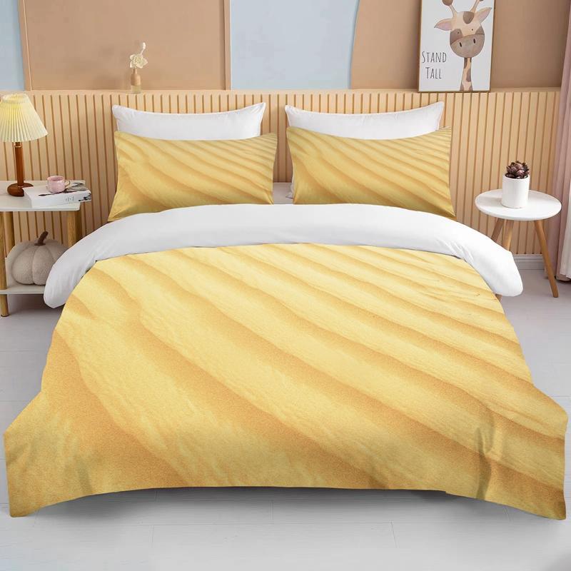 Nature Sand 3D Effect Bedding Sets  King Size Double Bed Microfiber or Polyester Duvet Cover Set  Comforter Bedding Sets