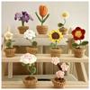 Handmade Potted Plant Artificial Knitting Flower Decoration Diy