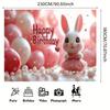 2D Flachdruck Niedlicher Hase Happy Birthday Party Fotoautomaten Hintergrundtuch