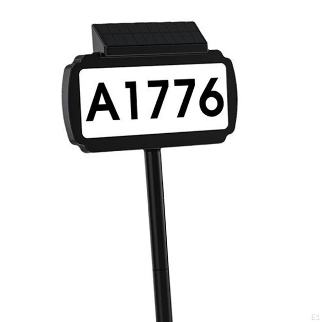 LED Illuminated Address Plaque, Solar Sign with Stake, 3 Color Modes House Number Light for