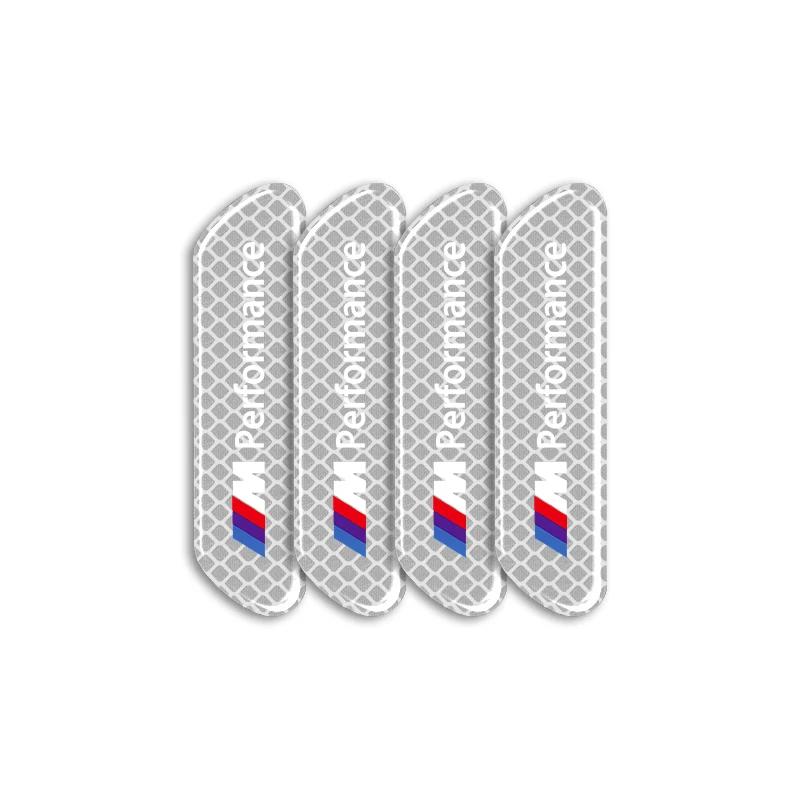4PCS Car Door Safety Warning Reflective Mark 3D Sticker Car Accessories for BMW M E46 E90 E60 F10 F30 F20 E39 E36 X5 E70 F25 F15 E53 E92 E87
