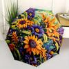 Colorful Sunflower Garden Fabric - Vibrant Floral Home Decor PanelUmbrella, Portable 3-Fold Compact Umbrella for Men & Women Gift