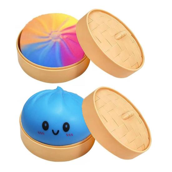2 Stück Simulation gedämpftes Brötchen Spielzeug Stressabbau Kleine Knödel zum Quetschen