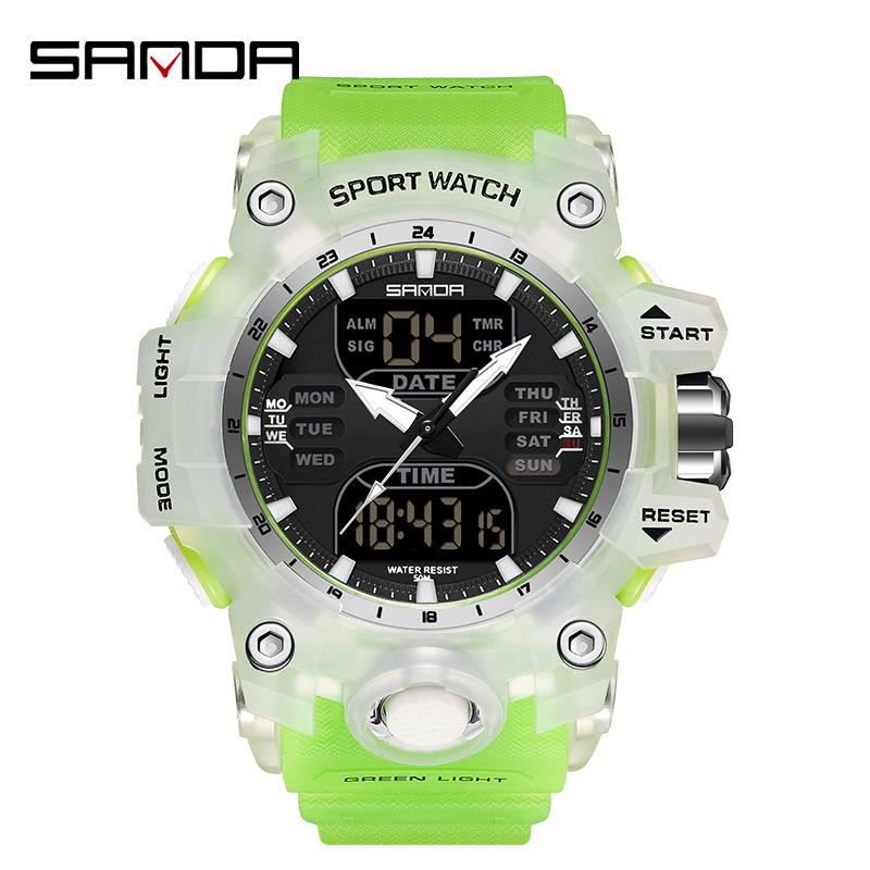 Sanda Men's Multifunctional Waterproof Luminous Sports Watch