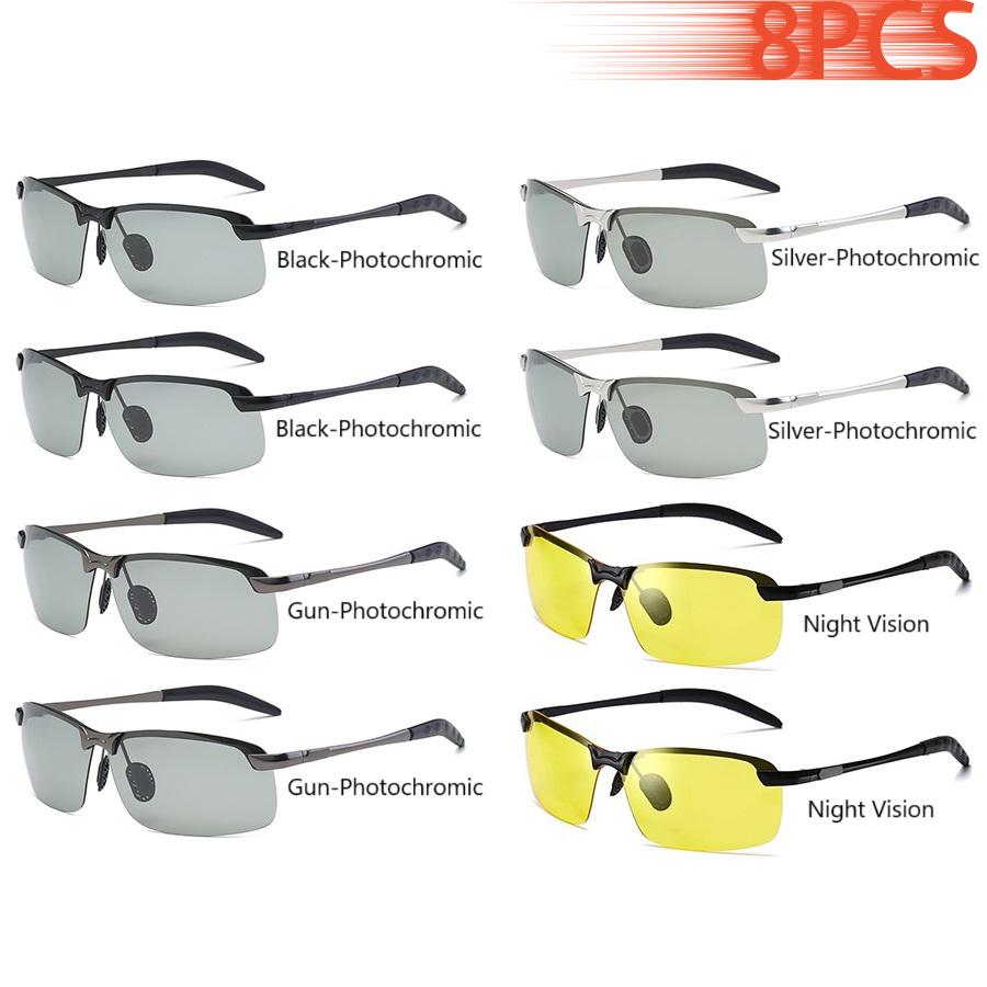 Men Photochromic Sunglasses Driving Fishing Chameleon Glasses Change Color Sun Glasses Day Night Vision UV400 Eyewear