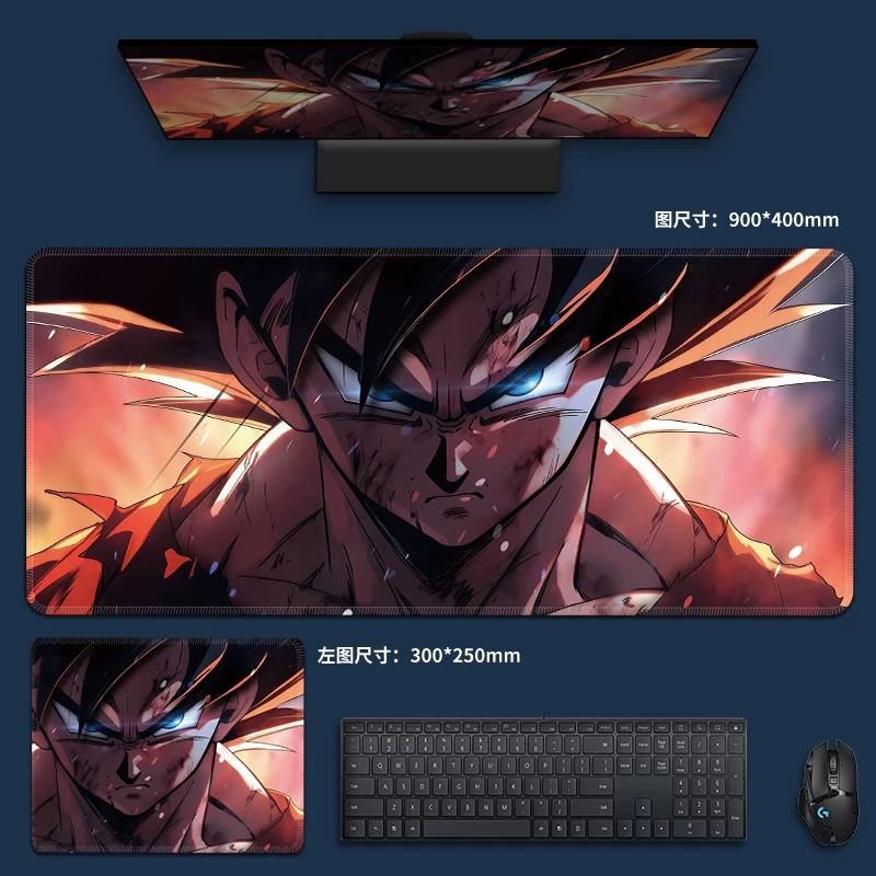 Suport pentru mouse din piele PU creativ, supradimensionat, Dragon Ball, suport pentru tastatură de computer, Son Goku, animație, băieți, suport pentru mouse anti-alunecare, joc, e-sports, covoraș special pentru masă