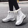 Fleece verdickte Schneestiefel Winter rutschfest wasserdicht mittelhohe Skistiefel Outdoor warm große Baumwollschuhe