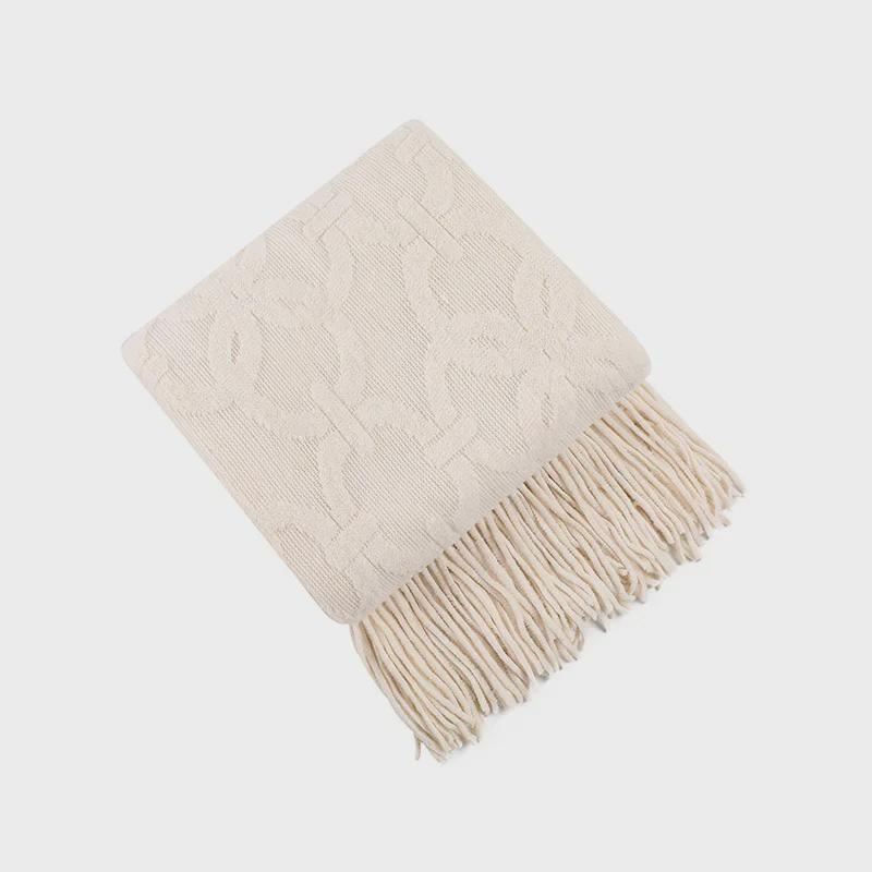 American-Style Knitted Jacquard Throw Blanket for Sofa, Office, Nap, or Travel