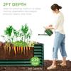 8x2x2ft Outdoor Metal Raised Garden Bed Rectangular Deep Root Planter Box for Vegetables Flowers Herbs and Succulents W/ 239 Ga