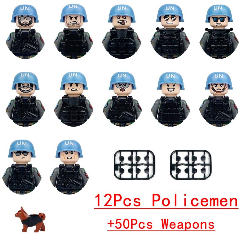 Militär Baustein Schwere Waffen Spielzeug Spezialeinheit Camo Commando SWAT Soldat Jeeps Geländewagen Modell Figuren Spielzeug