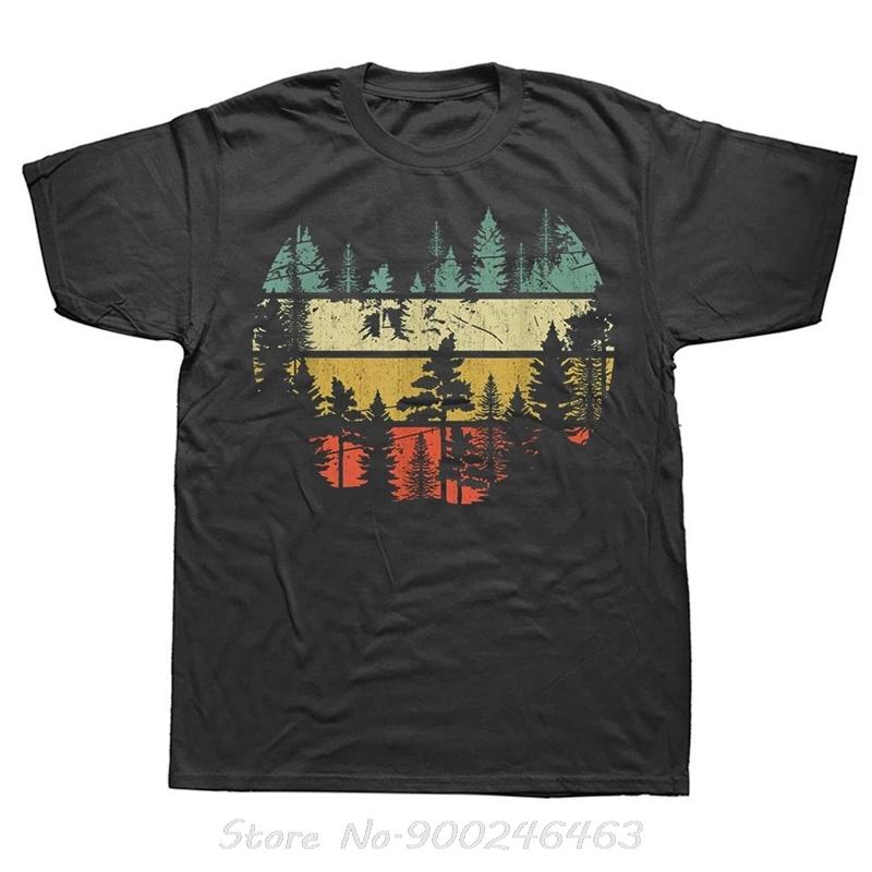 Wildtiere Bäume Draußen Natur Retro Wald T-Shirt Wandern Camping Vogelbeobachtung Fotografie Berge Geburtstagsgeschenke T-Shirt