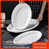 Plato Ovalado Blanco para Pescado de Melamina – Espesor Imitación Porcelana, Grande de 16 Pulgadas para Hoteles