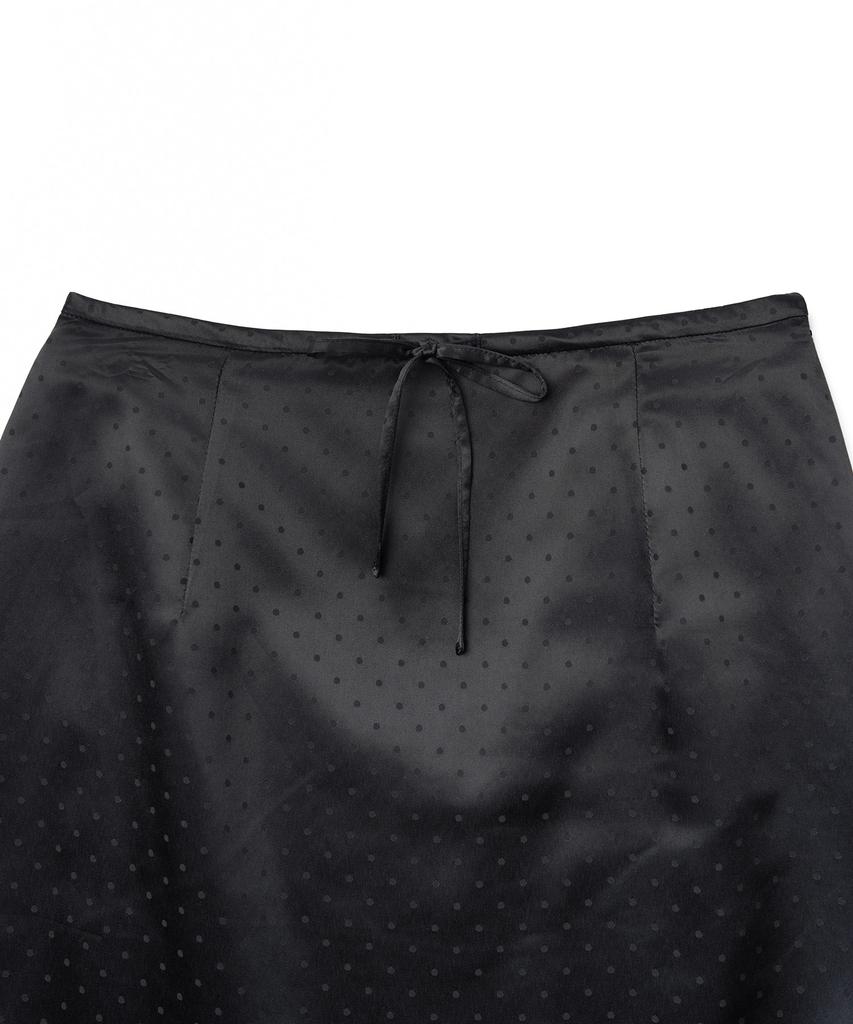 Tudment Satin Dot Midi Skirt_Black