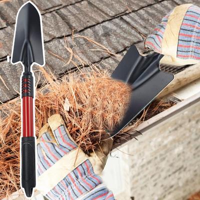 Gutter Cleaner Tool Gutter Cleaner Rake And Scoop With Extension Poles High-Efficiency Leaves Removal Tool Rust-Proof Roofing