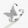 SMJEL Fidget Spinner Anello Ansia per Le Donne Multiplo Fiore di Cristallo Occhio Farfalla Anello Animale Ruota Anti-Stress Matrimonio Jewerly