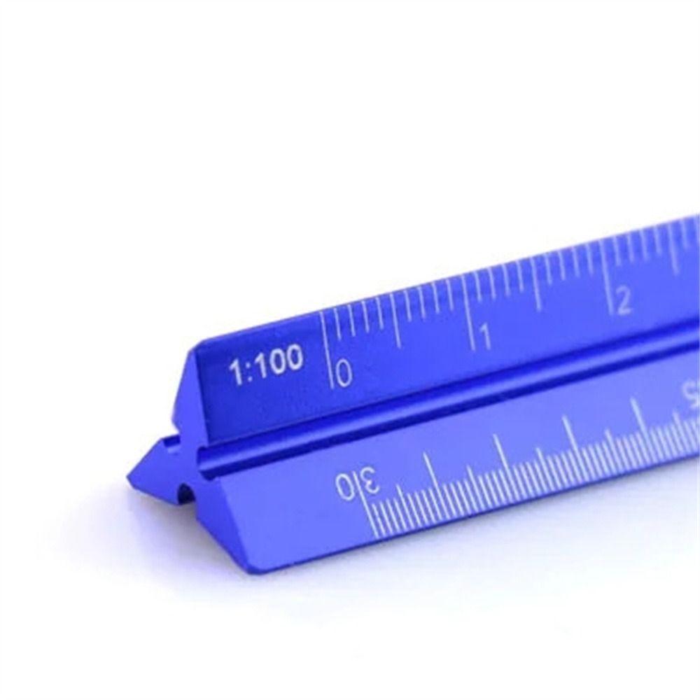 Smoothly Triangular Scale Ruler Multi-function Metal Ruler Measuring Ruler  Drawing Tools