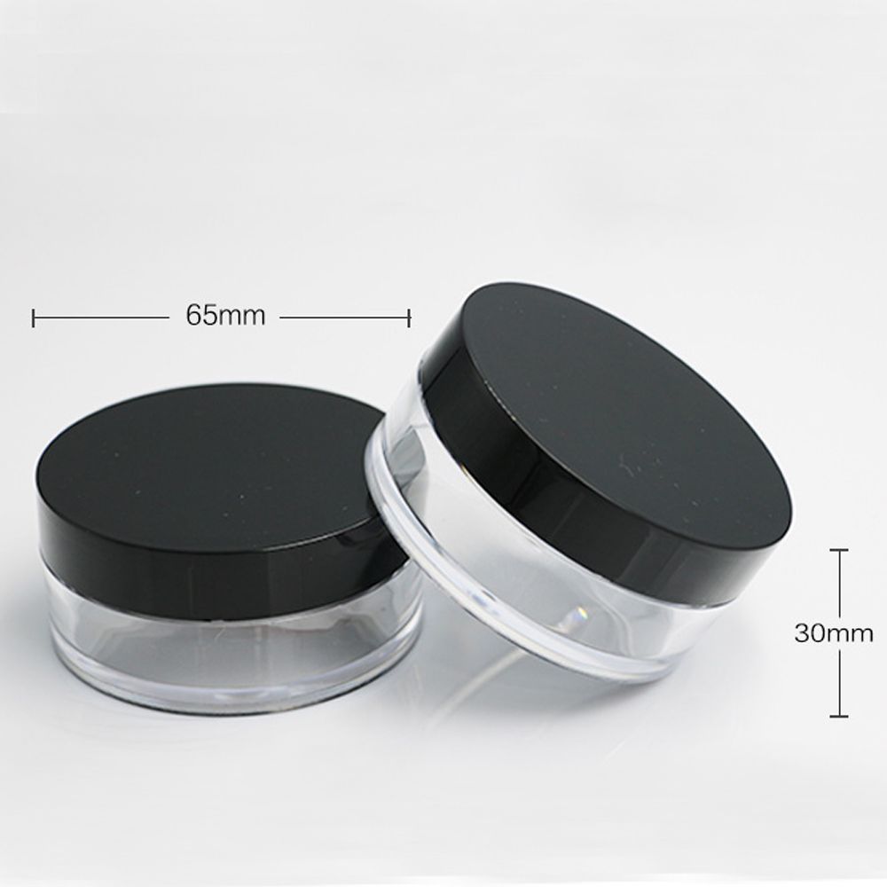Round Powdery Cake Box Sieve Portable With Puff Plastic Cosmetic Container Travel Makeup Jar Loose Powder Pot Empty Powder Case