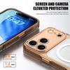 Capa Magnética MagSafe Transparente à Prova de Choque de Luxo para iPhone 17 Air 17Pro 17 Pro Max Capa Traseira Rígida Suporta Carregamento Sem Fio