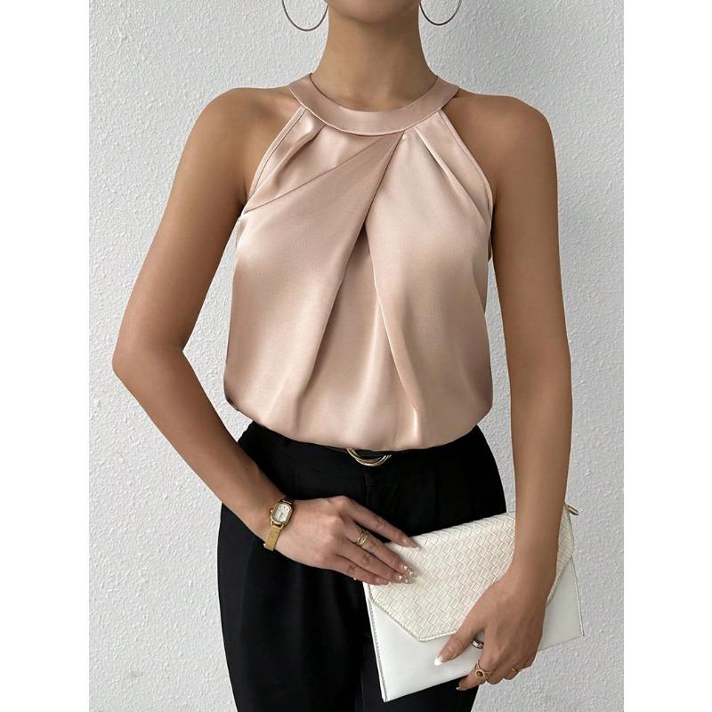 Damen Haute Couture Satinhemd Sommerbluse