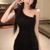 Celebrity Slanted Shoulder Suspender Dress Women's Summer Pure Desire Sexy Hip Skirt High Sense Unique Beautiful Tube Top Skirt