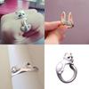 Anel Gatinho Minimalista Fofo Mary - design de nicho feminino, luxo leve, toque de alta qualidade, anel de gato kt ajustável